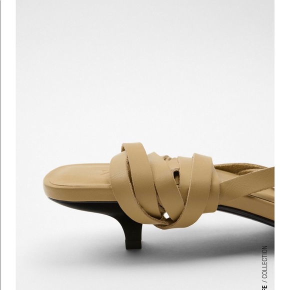 Zara nude lace up kitten heels - Picture 5 of 7